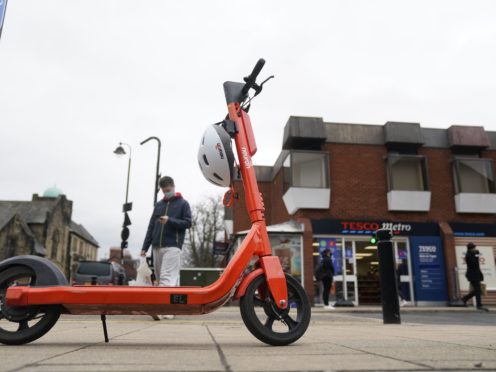 One of the e-scooters in Jesmond, Newcastle (Owen Humphreys/PA)