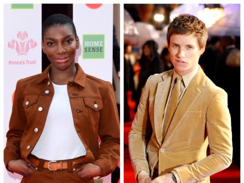Michaela Coel and Eddie Redmayne (PA)