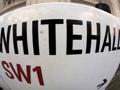 Whitehall street sign in central London.