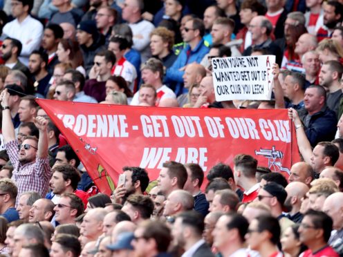 Arsenal fans are once again set to protest against owner Stan Kroenke on Friday night (Adam Davy/PA)