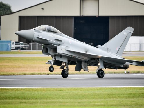 The RAF used Typhoon FGR4 aircraft to help conduct the strike against IS terrorists (Ben Birchall/File/PA)