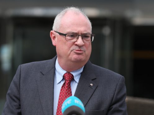 Ulster Unionist Party leader, Steve Aiken, speaks to media outside the Stormont Hotel in Belfast, Northern Ireland, after a meeting with Taoiseach, Micheal Martin.
