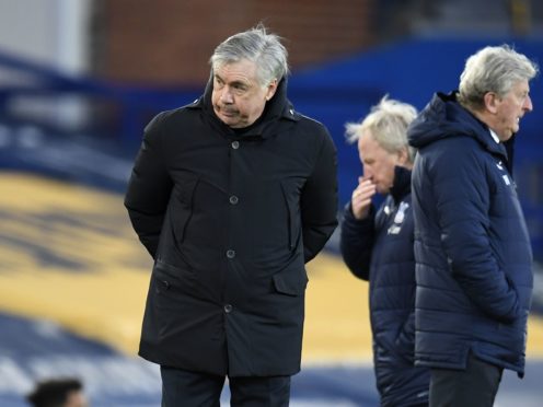 Everton manager Carlo Ancelotti was left to rue missed opportunities against Palace (Peter Powell/PA)