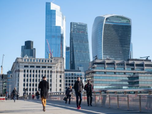 Gross domestic product grew by 0.4% in February, the Office for National Statistics said (Dominic Lipinski/PA)