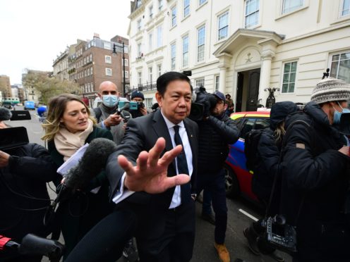 Myanmar’s former ambassador to the UK, Kyaw Zwar Minn, outside the Myanmar embassy in Mayfair, London (Ian West/PA)