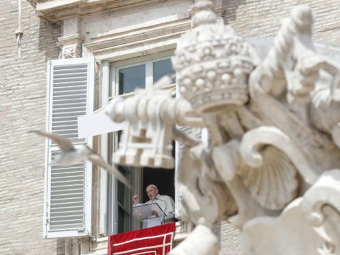 Pope Francis said he is happy to be back greeting the faithful in St Peter’s Square (Andrew Medichini/AP)