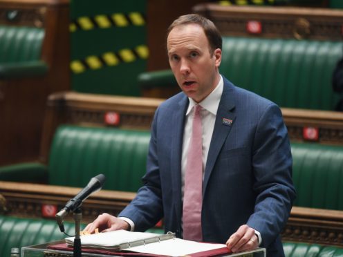 Health Secretary Matt Hancock speaks in the Commons (UK Parliament/Jessica Taylor/PA)
