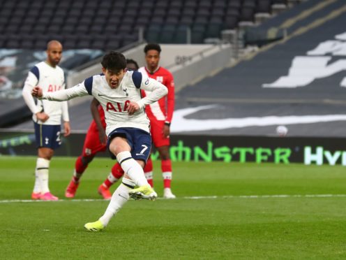 Heung-min Son scores from the spot (Clive Rose/PA)