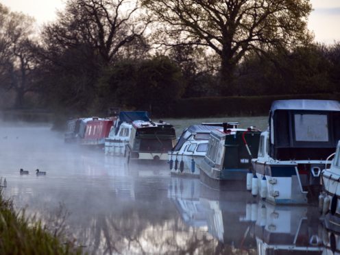 Mist rises on the canal at Biddulph in Staffordshire (Peter Byrne/PA)