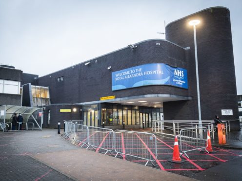 The 29-year-old man is being treated at the Royal Alexandra Hospital in Paisley (Jane Barlow/PA)