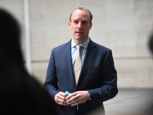 Foreign Secretary Dominic Raab said hostile state actors are targeting the foundations of democracy (Victoria Jones/PA)