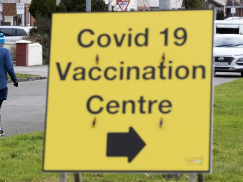 Vaccination centre sign (Brian Lawless/PA)