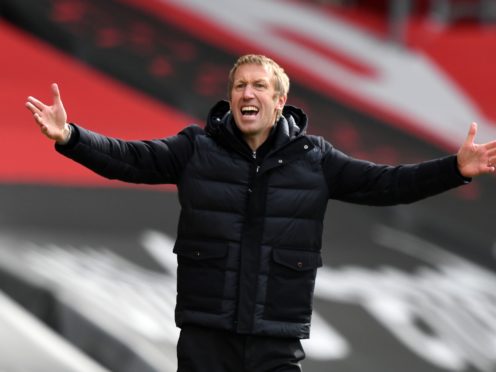 Graham Potter has been linked to the vacant manager’s job at Tottenham (Glyn Kirk/PA)