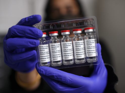 Vials of the Oxford/AstraZeneca coronavirus vaccine (Yui Mok/PA)