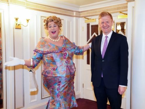 Culture Secretary Oliver Dowden with Michael Ball (Kirsty O’Connor/PA)