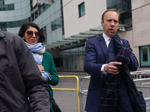 Health Secretary Matt Hancock with adviser Gina Coladangelo, in an image taken in May (PA)