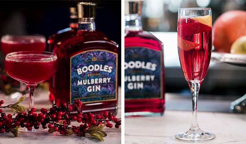 Prosecco And Sloe Gin Cocktails, With Boodles Mulberry Gin