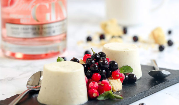 Here’s How to Make a Creamy Pink Gin & Blackcurrant Panna Cotta