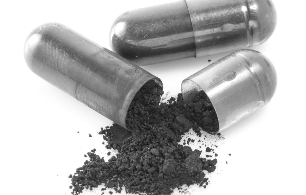 Charcoal in the form of a powder to whiten teeth