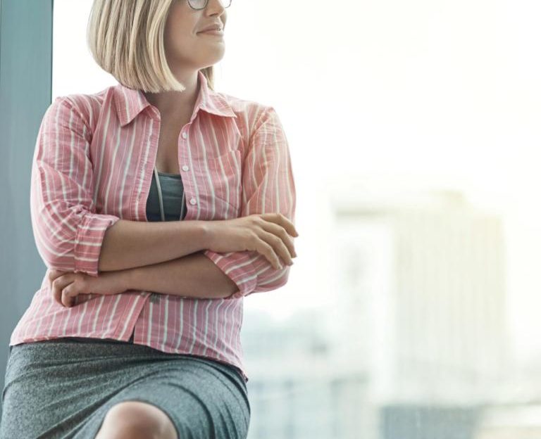 Woman wearing office clothes