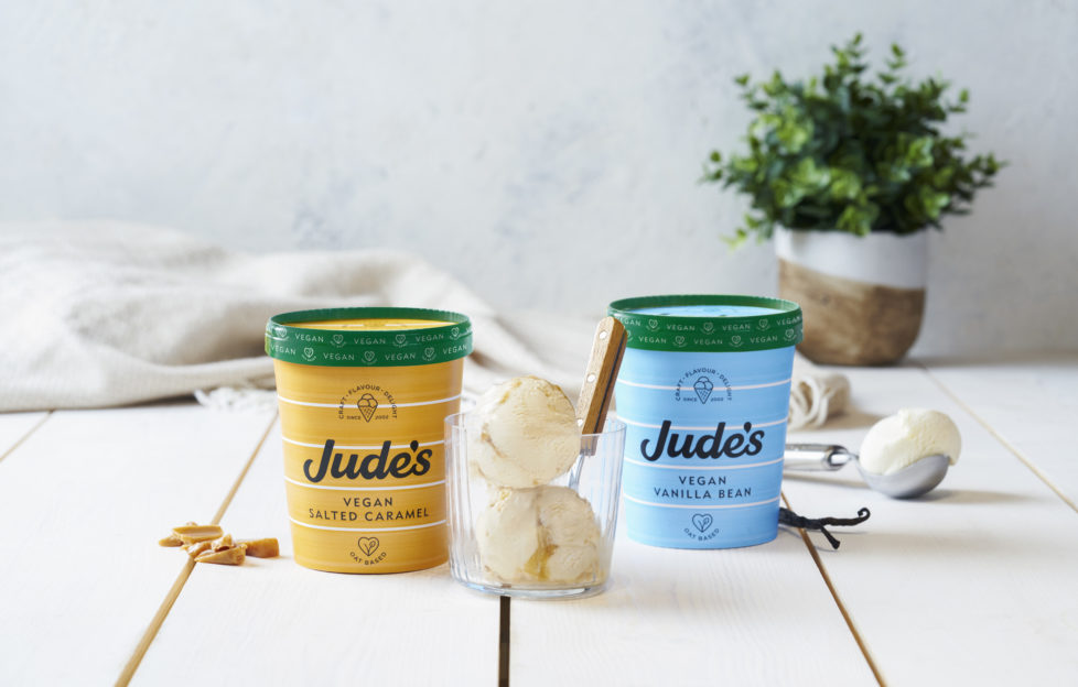Jude's new oat-based vegan ice cream comes in vanilla bean and salted caramel flavours