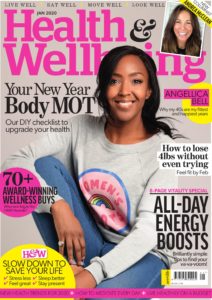 Health & Wellbeing January 2020 issue cover with Angellica Bell