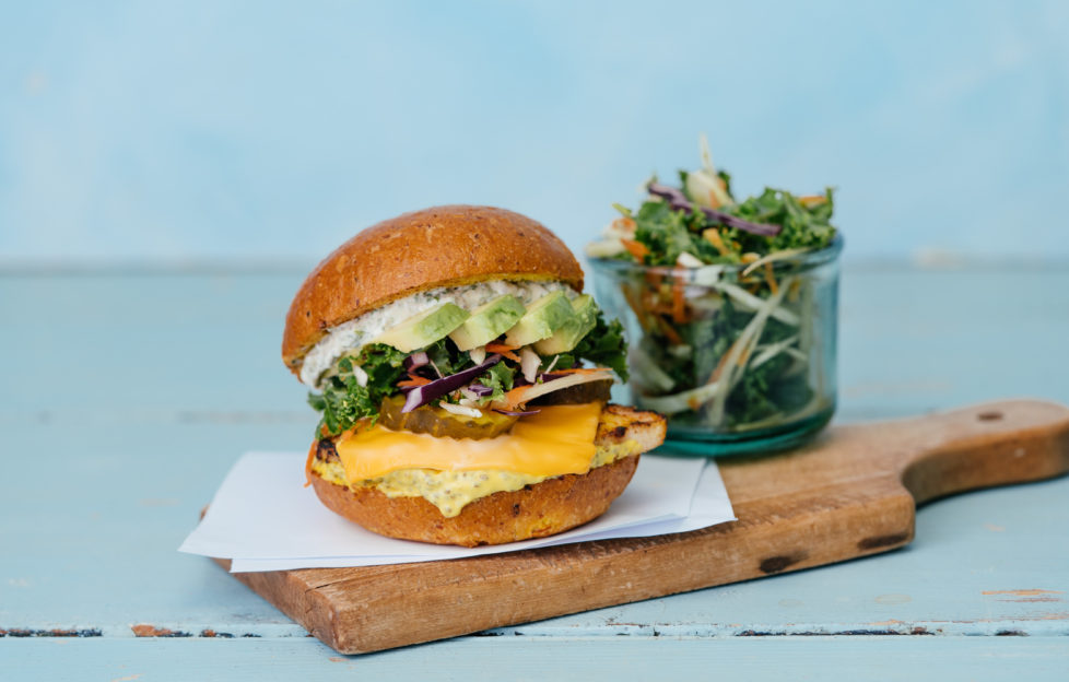 Deliveroo features a healthy burger with a side of vegan slaw