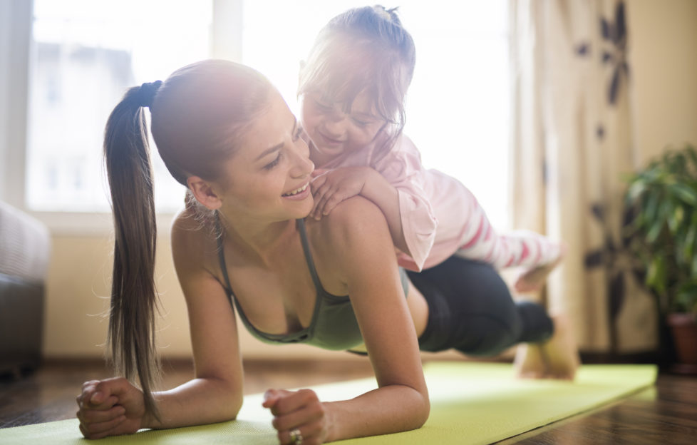 Mum yoga with child