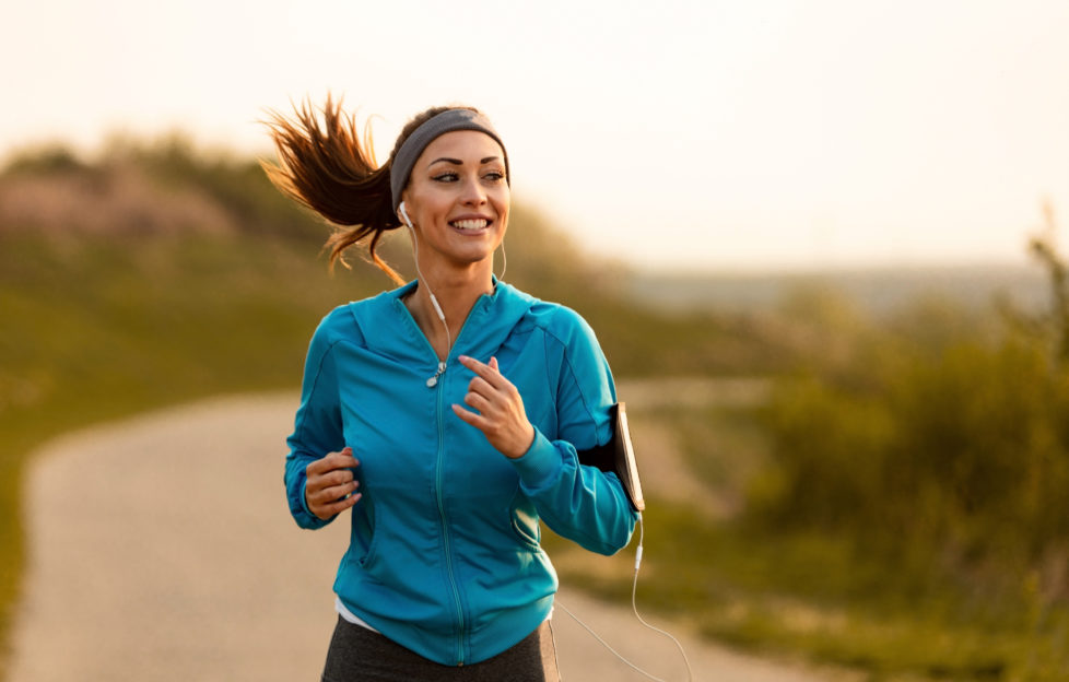 woman running with earphones