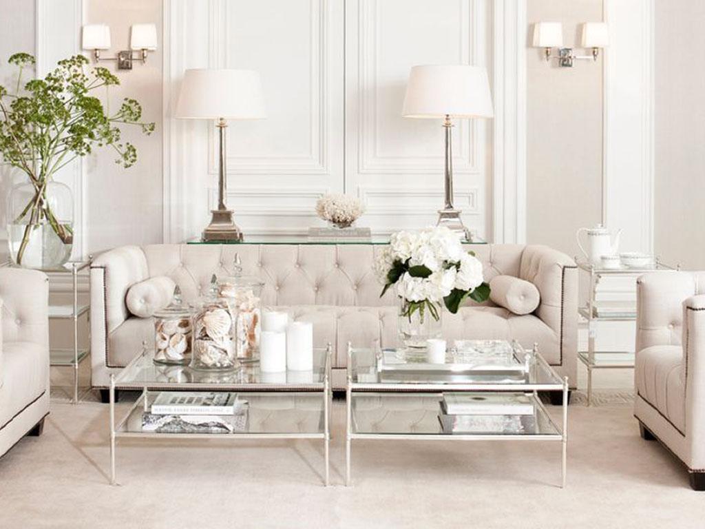 Glam Style Living Room In Grey
