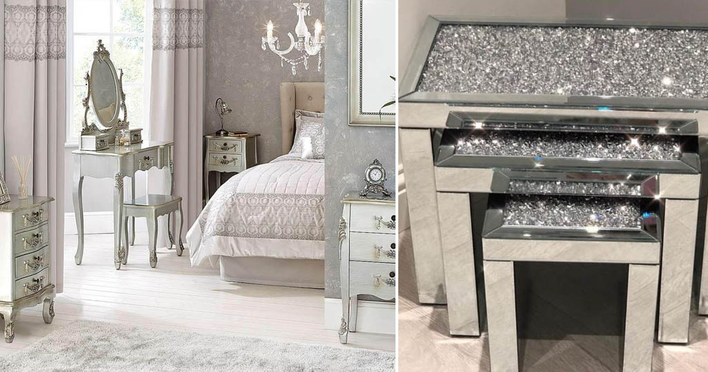silver sparkly bedroom furniture