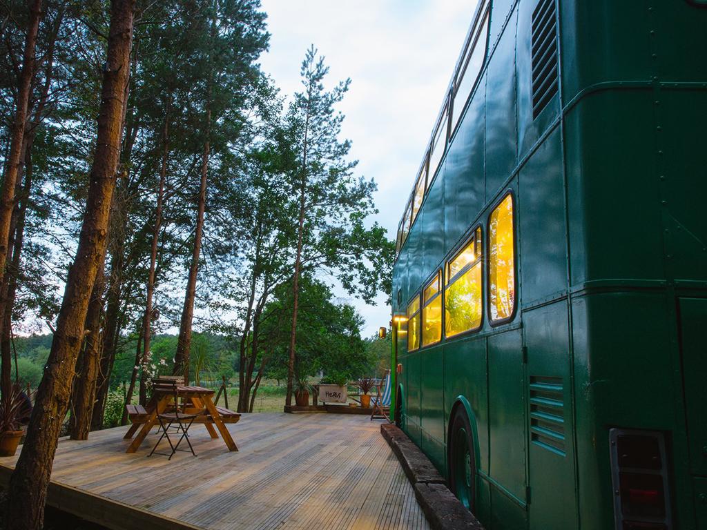 big green bus