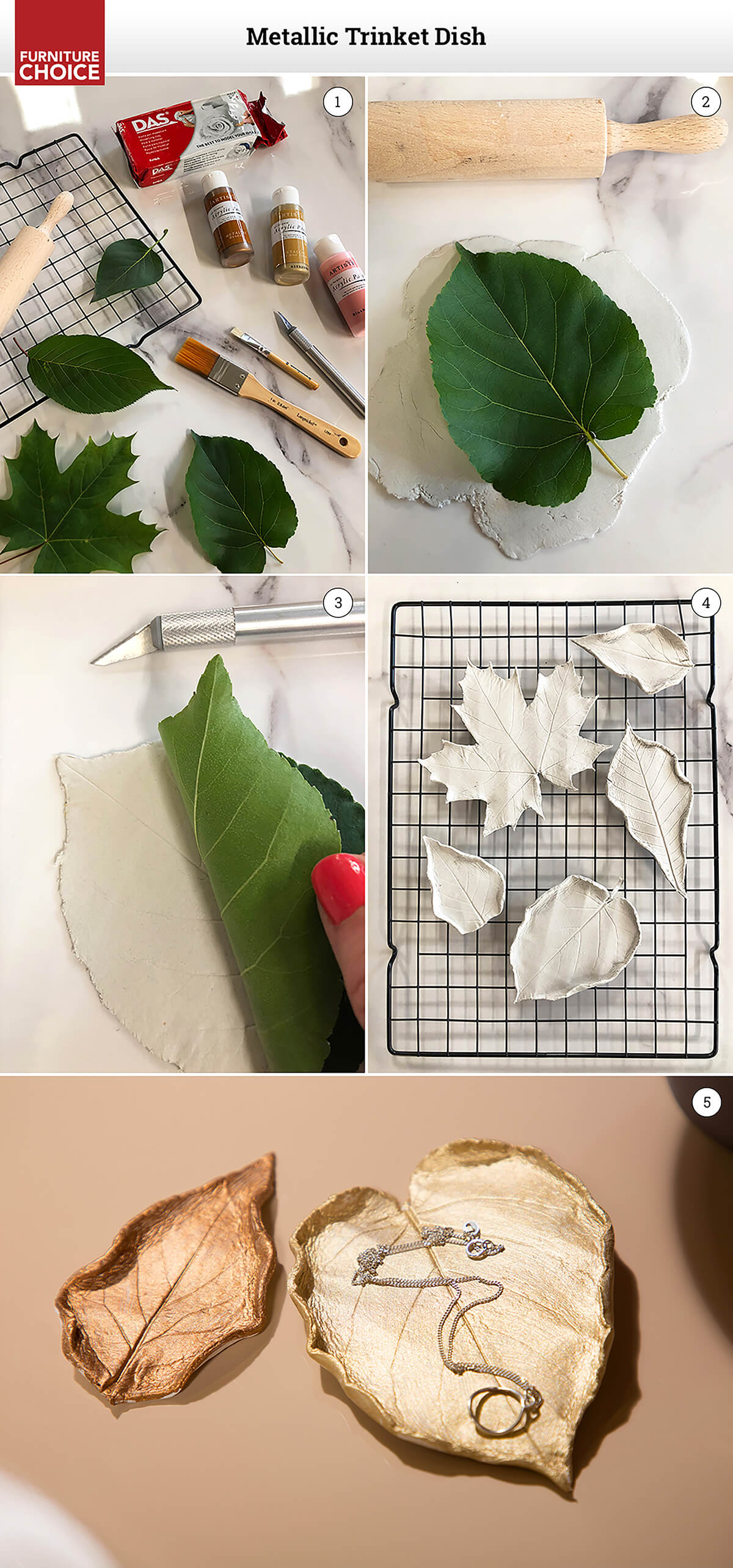 DIY leaf trinket dish