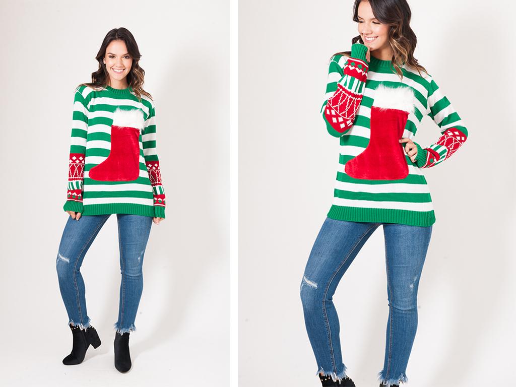 wine pocket christmas jumper