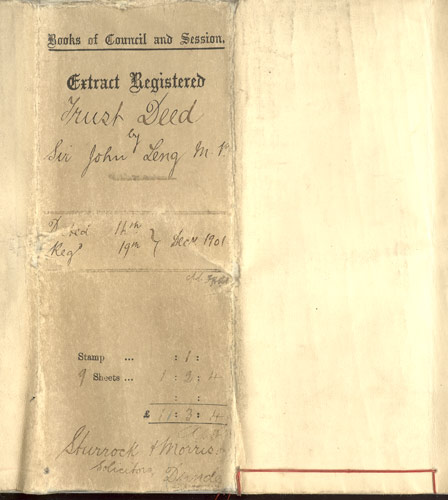 Deed of Trust - Front Cover