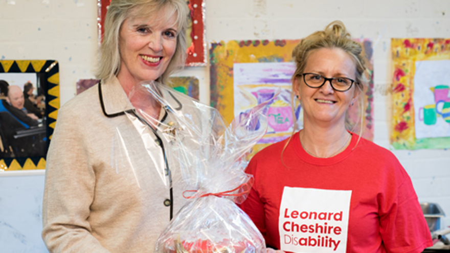 Sue Ashworth with her special cake