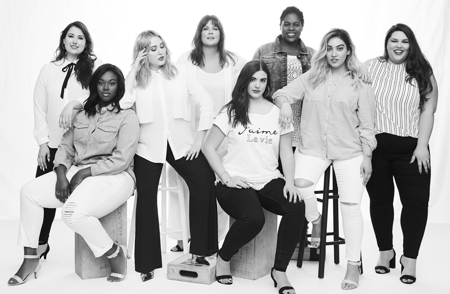 A group of women modelling for Evans