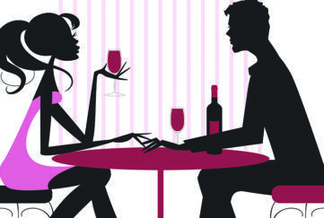 Couple sharing romantic dinner