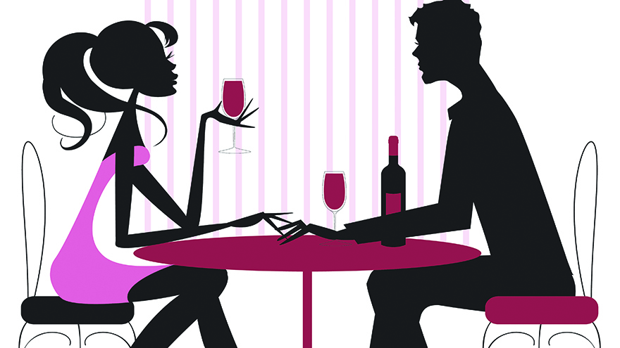 Couple sharing romantic dinner