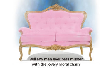 A pink small sofa
