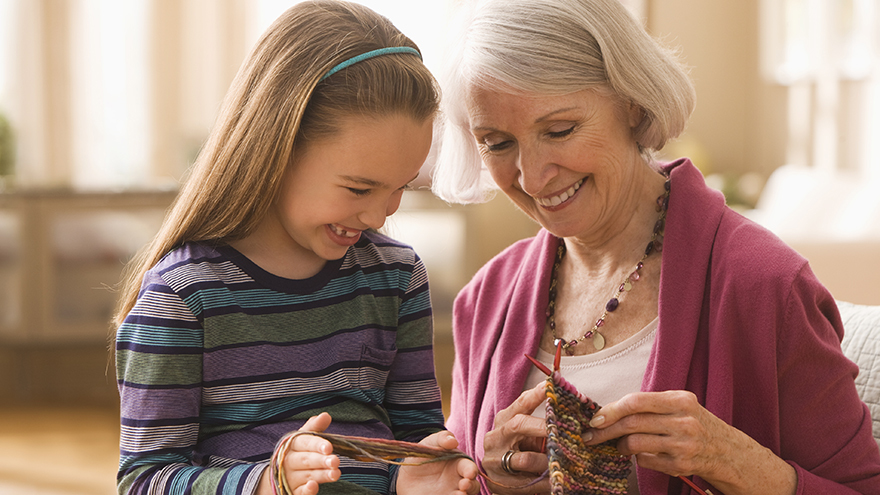 Grandmother with granddaughter getting ready to knit Pic: Istockphoto