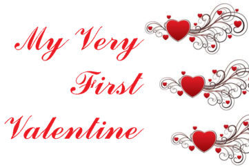 My Very First Valentine title and hearts