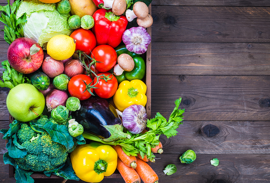 Box of fresh vegetables