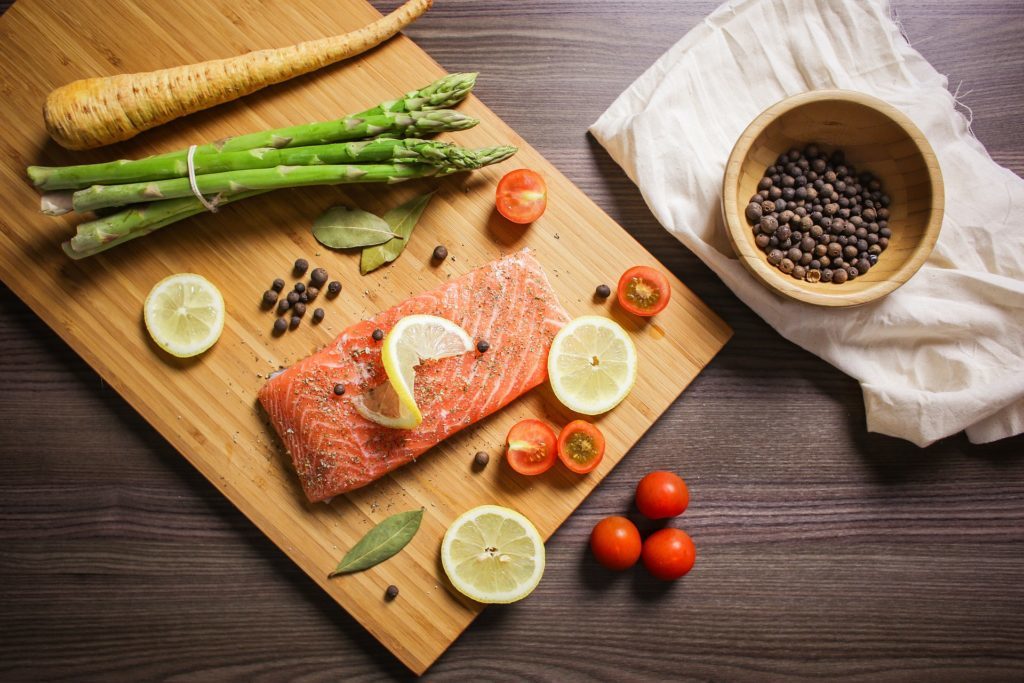 Salmon and healthy food