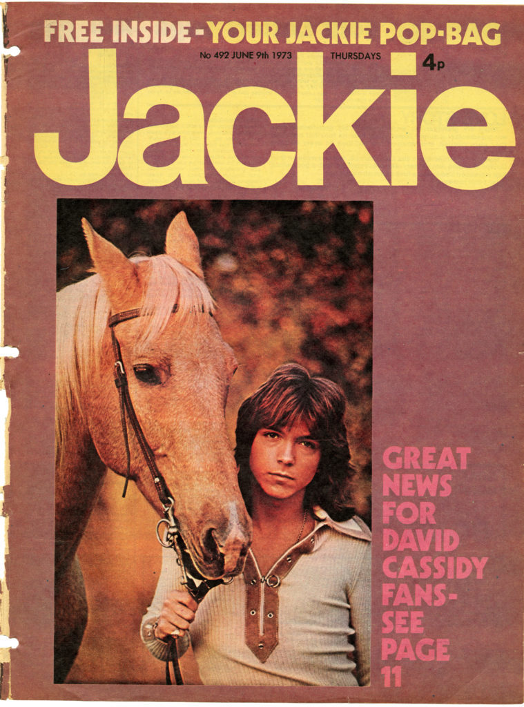 Front cover of Jackie Magazine with David Cassidy on cover