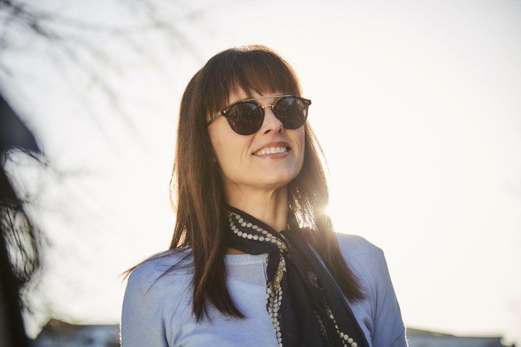 Woman wearing sunglasses