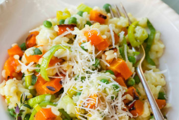 Butternut Squash and Pea Risotto