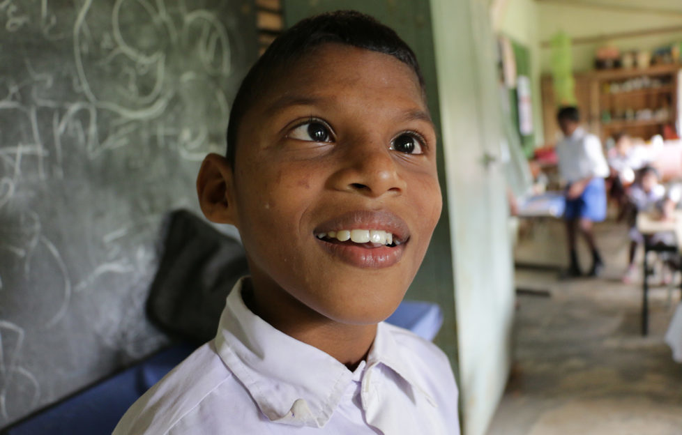 A boy in Sri Lanka's Happy Village