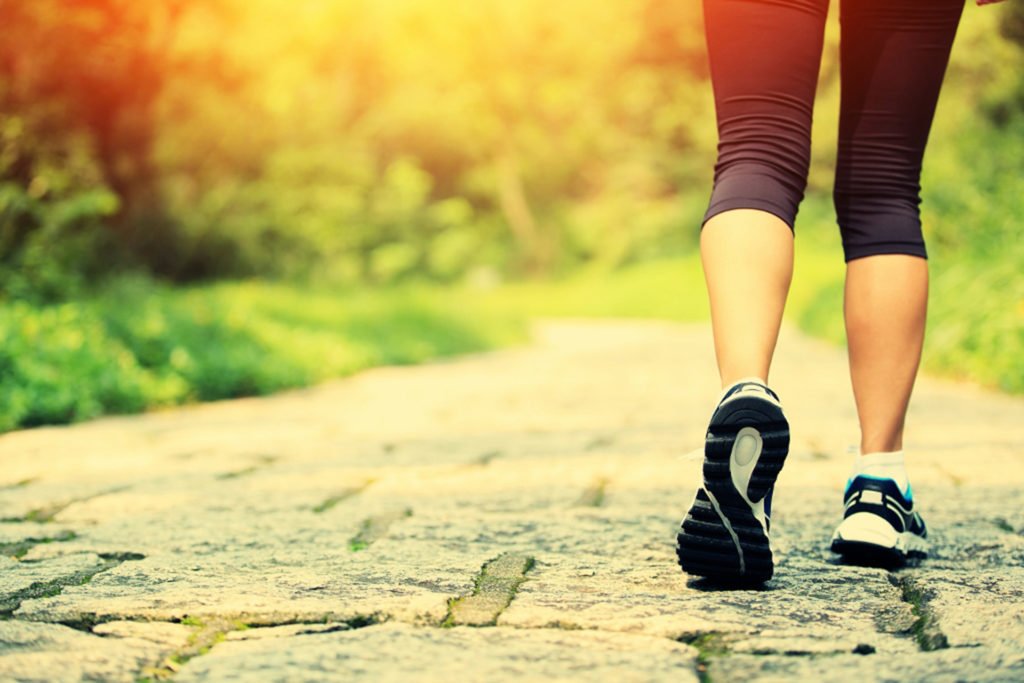 Woman's legs and feet running