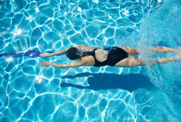 Woman swimming breaststroke